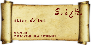 Stier Ábel névjegykártya